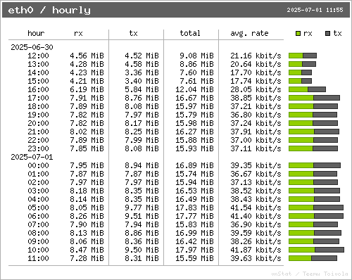 vnStat hourly